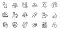Outline set of Swipe up, Discount and Fever line icons for web application. For design. Vector