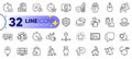 Outline set of Talk bubble, Home and Vip timer line icons. For web app. Vector