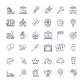 Outline set - theme amusement park icons