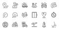 Outline set of Time schedule, Food delivery and Delivery time line icons for web application. For design. Vector