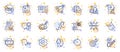 Outline set of Timer, Whisper and Employees messenger line icons for web app. Pictogram icon. Vector