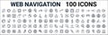 Outline set of web navigation line icons. linear vector icons such as pause,telephone call,volume,go,navigator,bookmark,add user,