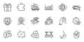 Outline set of Wifi, Puzzle and Search car line icons for web application. For design. Vector