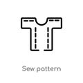 outline sew pattern vector icon. isolated black simple line element illustration from sew concept. editable vector stroke sew Royalty Free Stock Photo