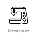 outline sewing clip art vector icon. isolated black simple line element illustration from sew concept. editable vector stroke