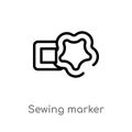 outline sewing marker vector icon. isolated black simple line element illustration from sew concept. editable vector stroke sewing Royalty Free Stock Photo