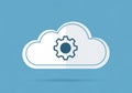 Outline and shadow, signifying cloud computing or configurati Royalty Free Stock Photo