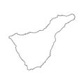 outline shape of the island of Tenerife Royalty Free Stock Photo