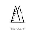 outline the shard vector icon. isolated black simple line element illustration from monuments concept. editable vector stroke the