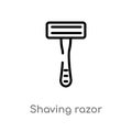 outline shaving razor vector icon. isolated black simple line element illustration from hygiene concept. editable vector stroke