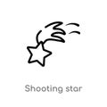 outline shooting star vector icon. isolated black simple line element illustration from astronomy concept. editable vector stroke Royalty Free Stock Photo