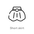 outline short skirt vector icon. isolated black simple line element illustration from fashion concept. editable vector stroke Royalty Free Stock Photo