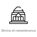 outline shrine of remembrance vector icon. isolated black simple line element illustration from monuments concept. editable vector