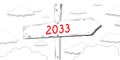 2033 - outline signpost with one arrow