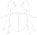 dung beetle Outline Silhouette Generative Ai