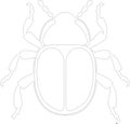dung beetle Outline Silhouette Generative Ai