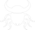 dung beetle Outline Silhouette Generative Ai