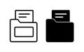 Archive illustration icons, outline and silhouette versions Royalty Free Stock Photo