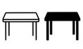 Table illustration icon, outline and silhouette versions Royalty Free Stock Photo