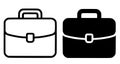 Briefcase icon, outline and silhouette versions Royalty Free Stock Photo