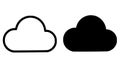 Cloud illustration icon, outline and silhouette versions Royalty Free Stock Photo