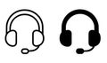 Handsfree illustration icon, black and white, outline and silhouette versions Royalty Free Stock Photo
