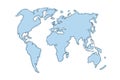 Outline and silhouette world map, vector illustration Royalty Free Stock Photo