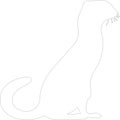 yellow mongoose Outline Silhouette Generative Ai