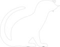 yellow mongoose Outline Silhouette Generative Ai