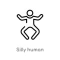 outline silly human vector icon. isolated black simple line element illustration from feelings concept. editable vector stroke