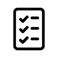 Outline Simple Checklist Task Icon with Tick Mark and Dash Line Royalty Free Stock Photo