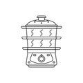Outline simple icon electric food steamer