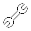 Outline simple wrench spanner screwdriver icon vector illustration tool maintain gear mechanic works