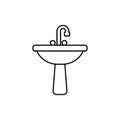 Outline sink illustration icon line water Royalty Free Stock Photo