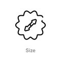 outline size vector icon. isolated black simple line element illustration from user interface concept. editable vector stroke size