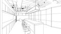 Outline sketch of a interior Royalty Free Stock Photo