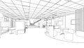 Outline sketch of a interior pantry area Royalty Free Stock Photo