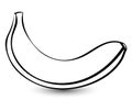 Outline sketch monochrome banana.