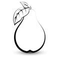 Outline sketch monochrome pear.