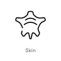 outline skin vector icon. isolated black simple line element illustration from stone age concept. editable vector stroke skin icon