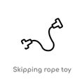 outline skipping rope toy vector icon. isolated black simple line element illustration from toys concept. editable vector stroke Royalty Free Stock Photo