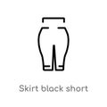outline skirt black short vector icon. isolated black simple line element illustration from fashion concept. editable vector Royalty Free Stock Photo