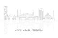 Outline Skyline panorama of city of Addis Ababa, Ethiopia Royalty Free Stock Photo