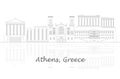 Outline Skyline panorama of city of Athens, Greece Royalty Free Stock Photo