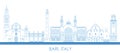 Outline Skyline panorama of city of Bari, Italy