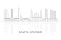 Outline Skyline panorama of city of Bogota, Colombia