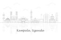 Outline Skyline panorama of city of Kampala, Uganda