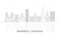 Outline Skyline panorama of city of Medellin, Colombia