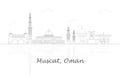 Outline Skyline panorama of city of Muscat, Oman