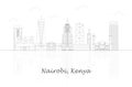 Outline Skyline panorama of city of Nairobi, Kenya Royalty Free Stock Photo